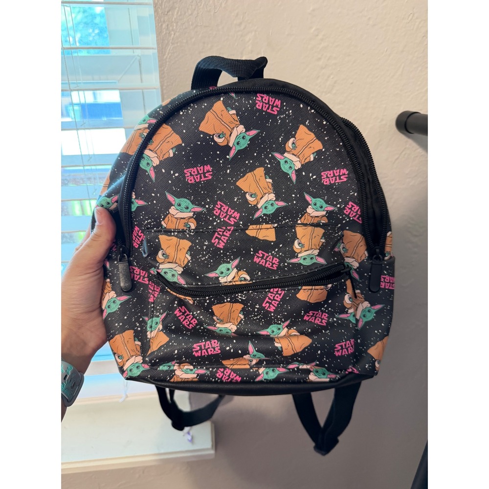 Star Wars Grogu Baby Yoda Mini Backpack Black Pink Mandalorian The Child Bag